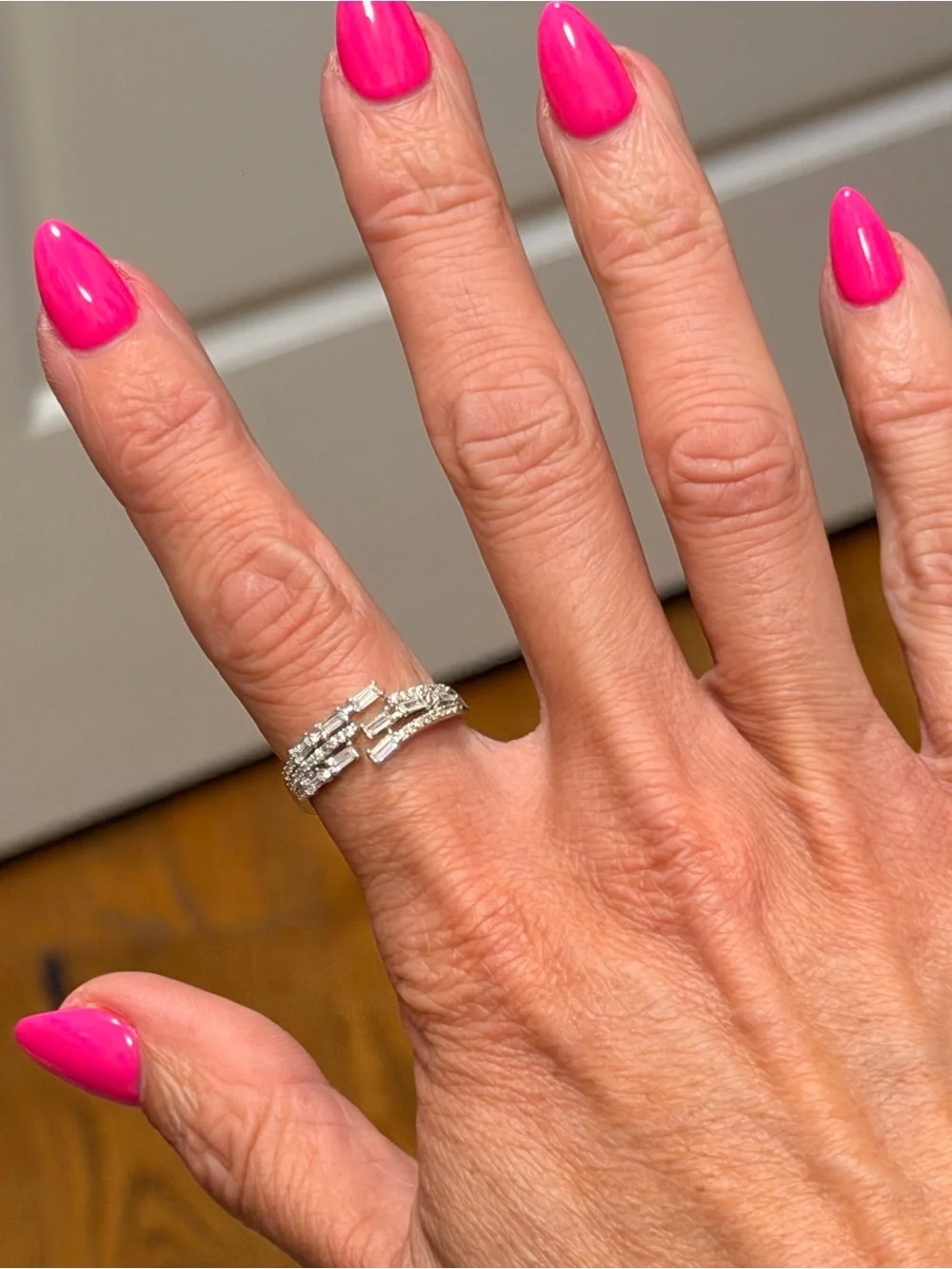 Bomb Party NWT Silver-Tone Diamond CZ Ring - Size 8